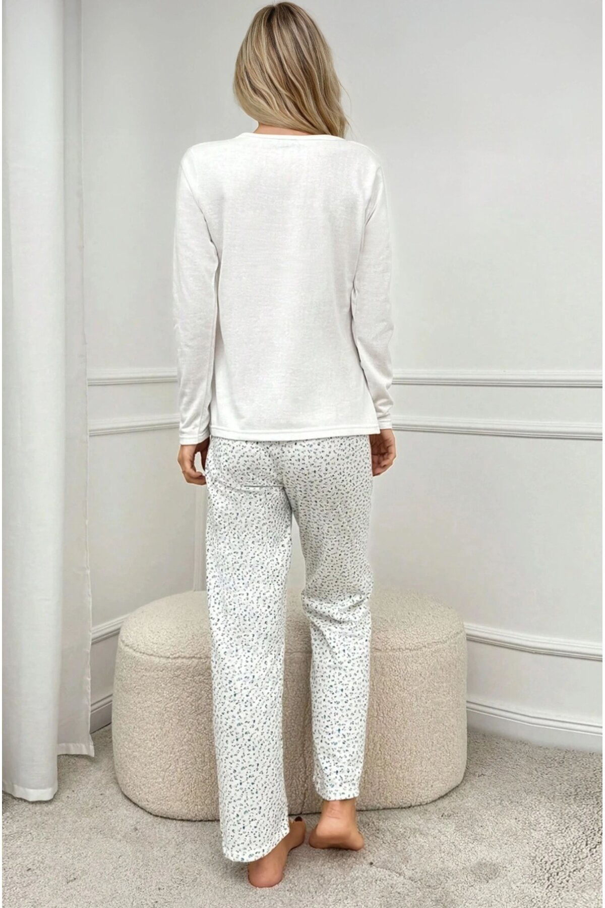 Be Mine Baskılı Çiçek Desenli Kadın Pijama Takımı