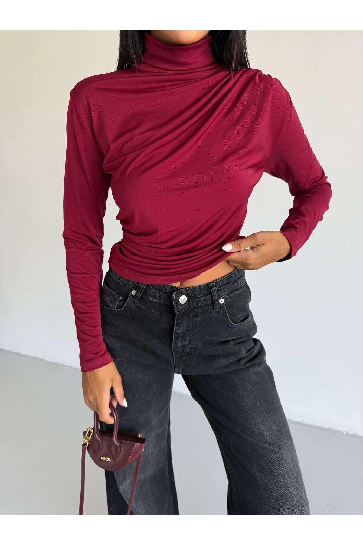 Boğazlı Bordo Sandy Bluz