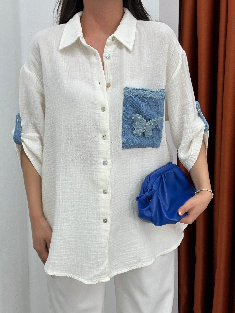 Cebi Kot Detaylı Gömlek