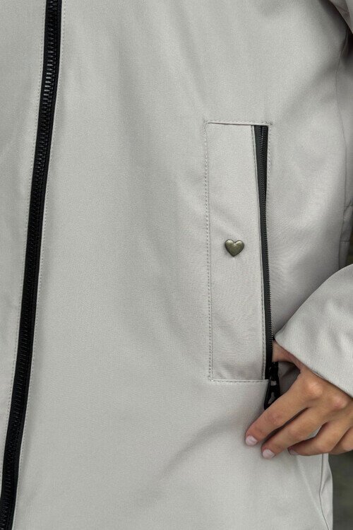 Çift Cepli Kapüşonlu Mont