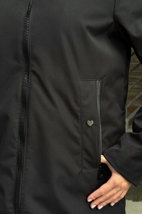 Çift Cepli Kapüşonlu Mont