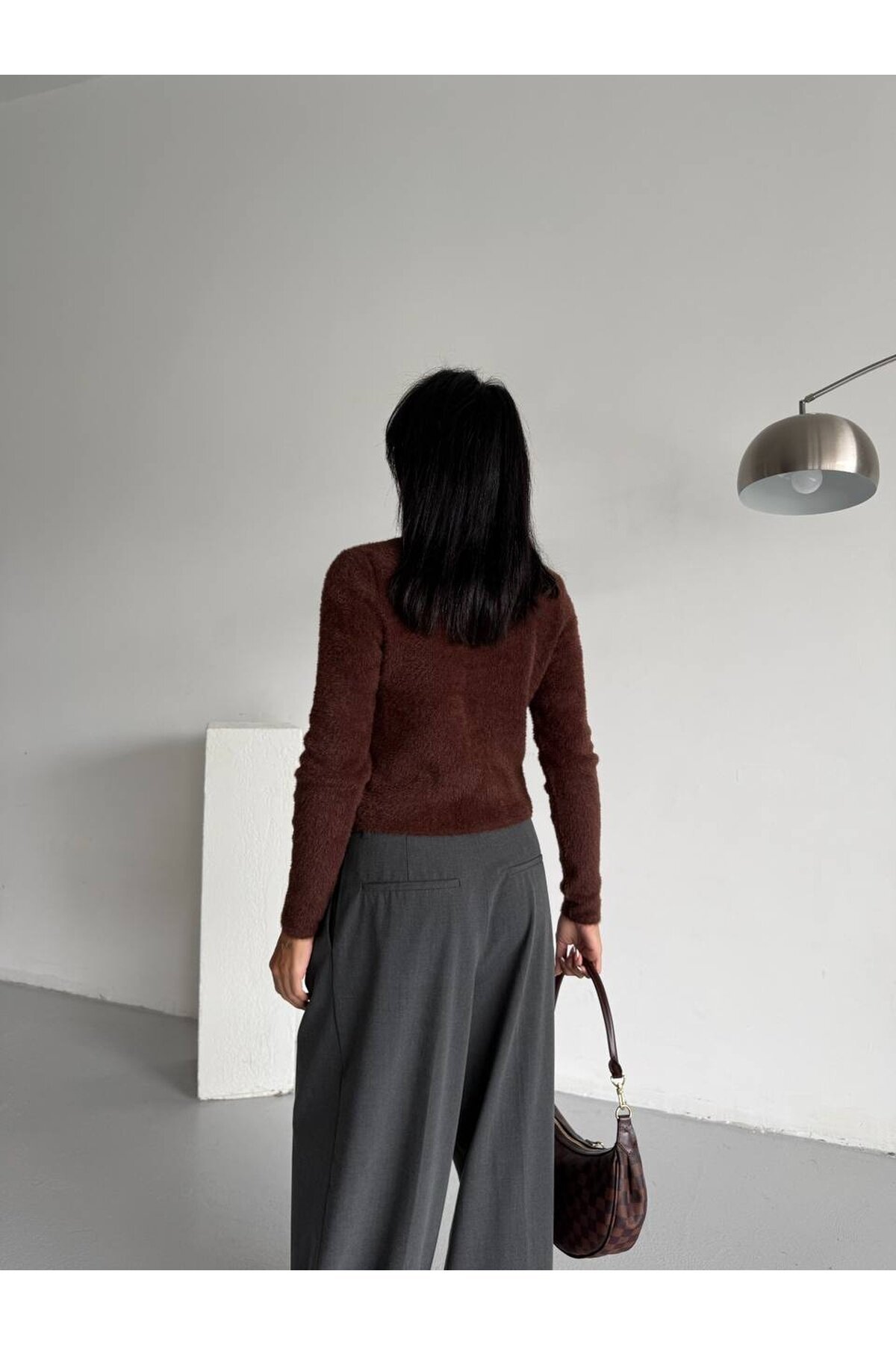 Düğme Detay Triko Kazak