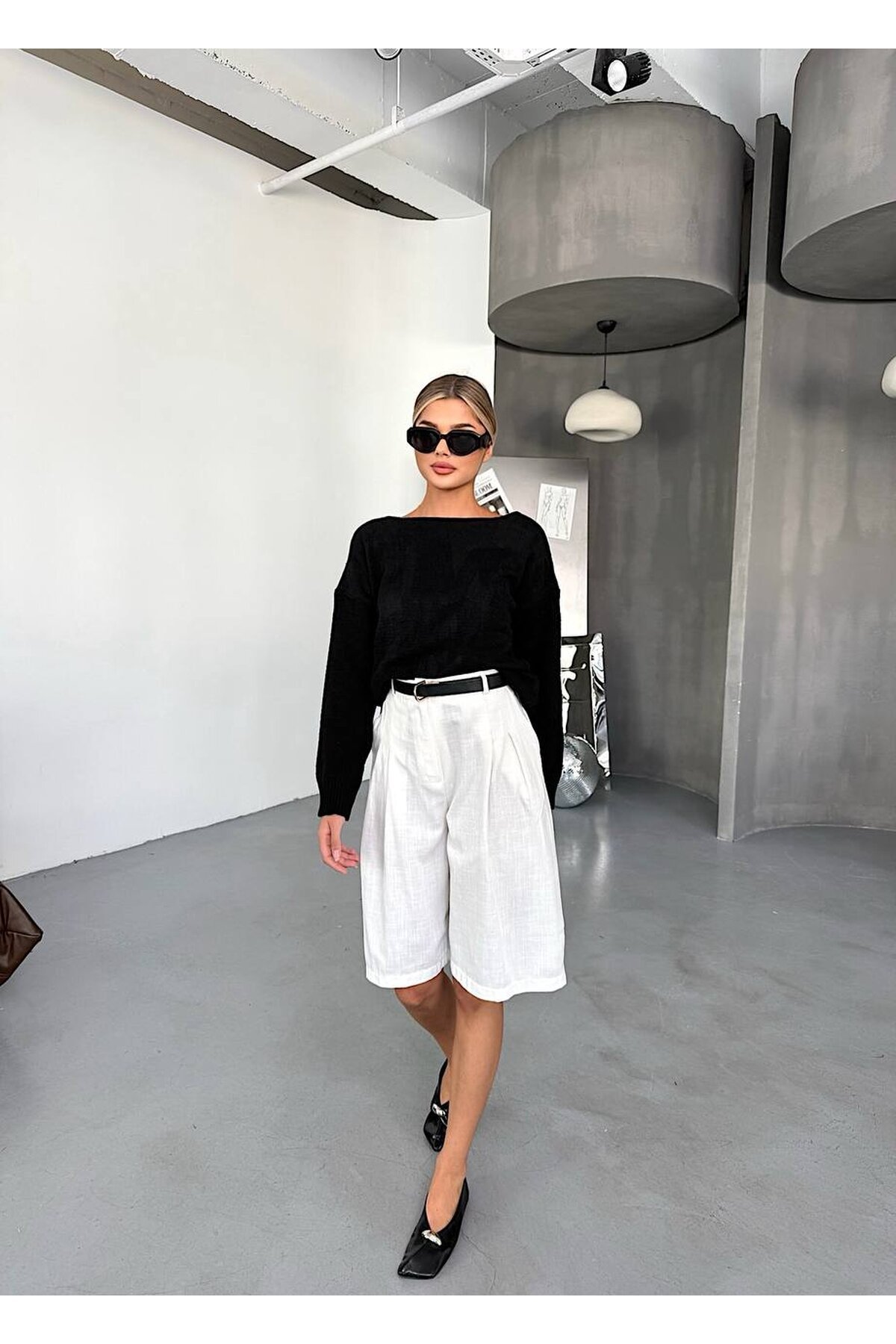 Düşük Omuz Triko Kazak