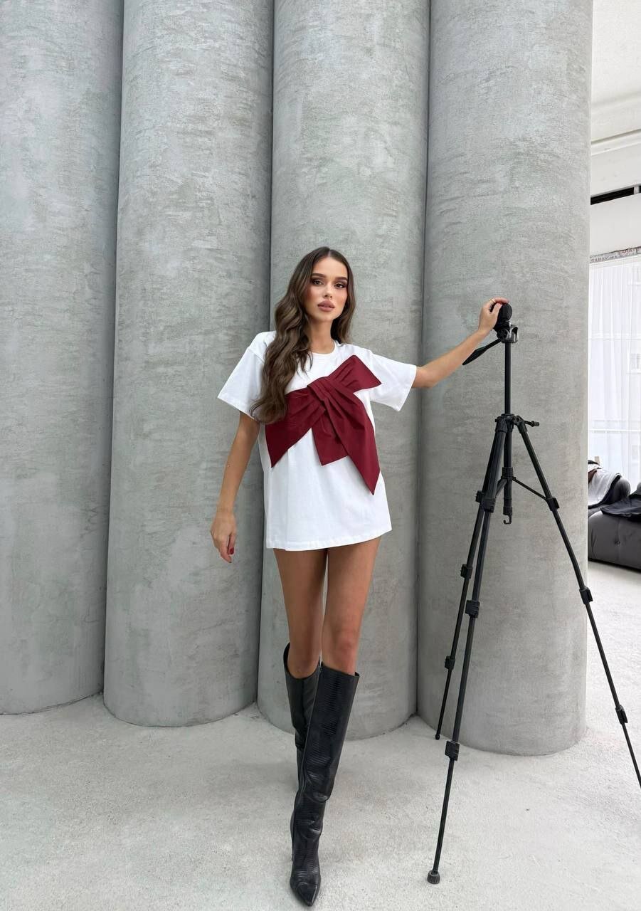 İthal Süprem Kumaş Tasarım T-Shirt Bordo