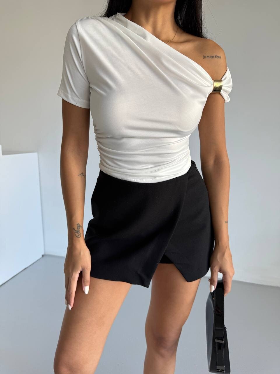 Kadın Beyaz Kol Detay Sandy Bluz