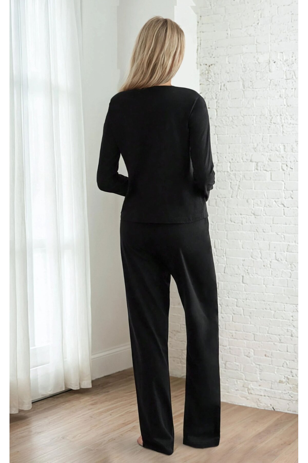 Kalp Detaylı Uzun Kollu Love Pijama Takımı