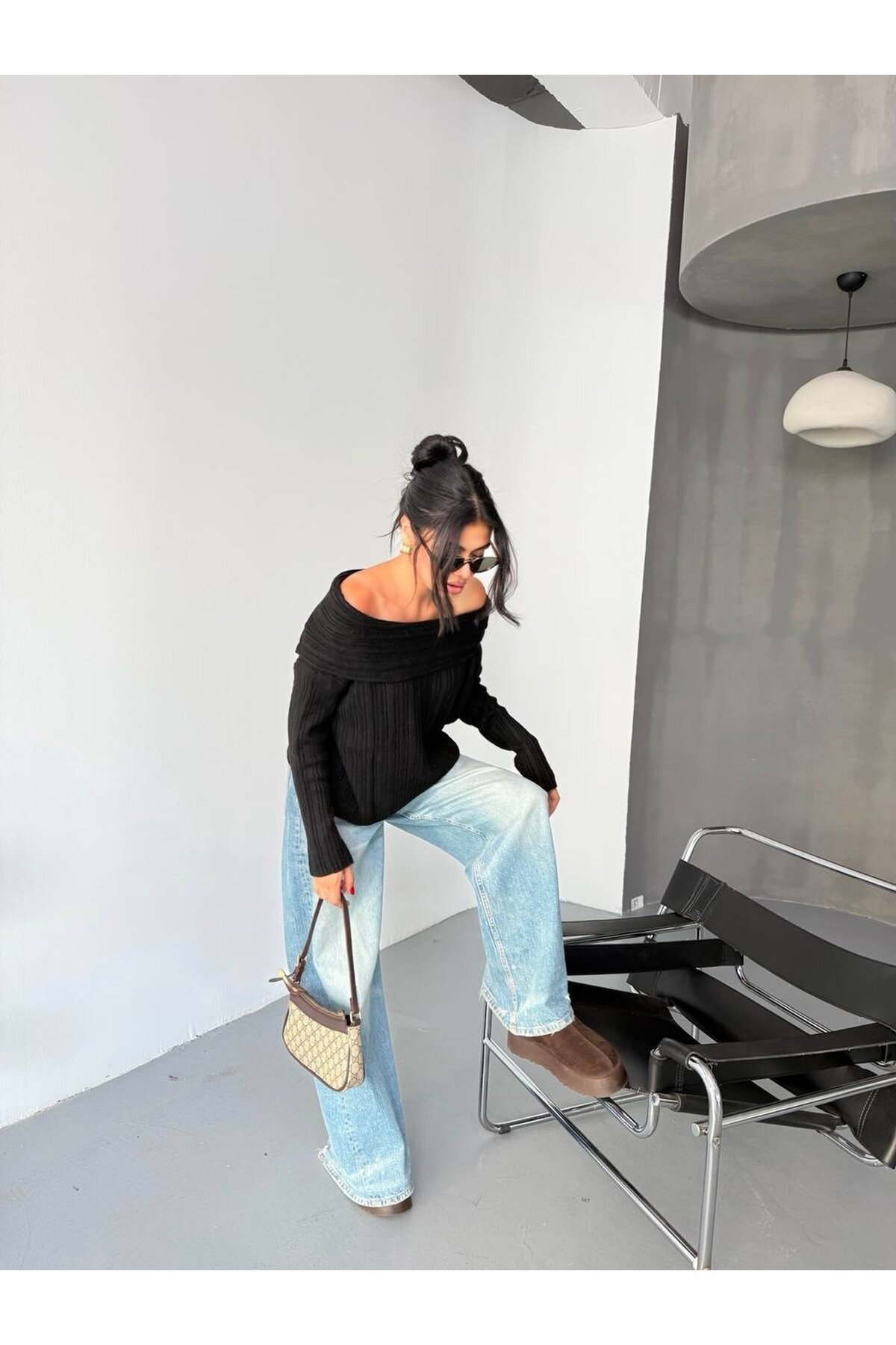 Madonna Yaka Triko Bluz