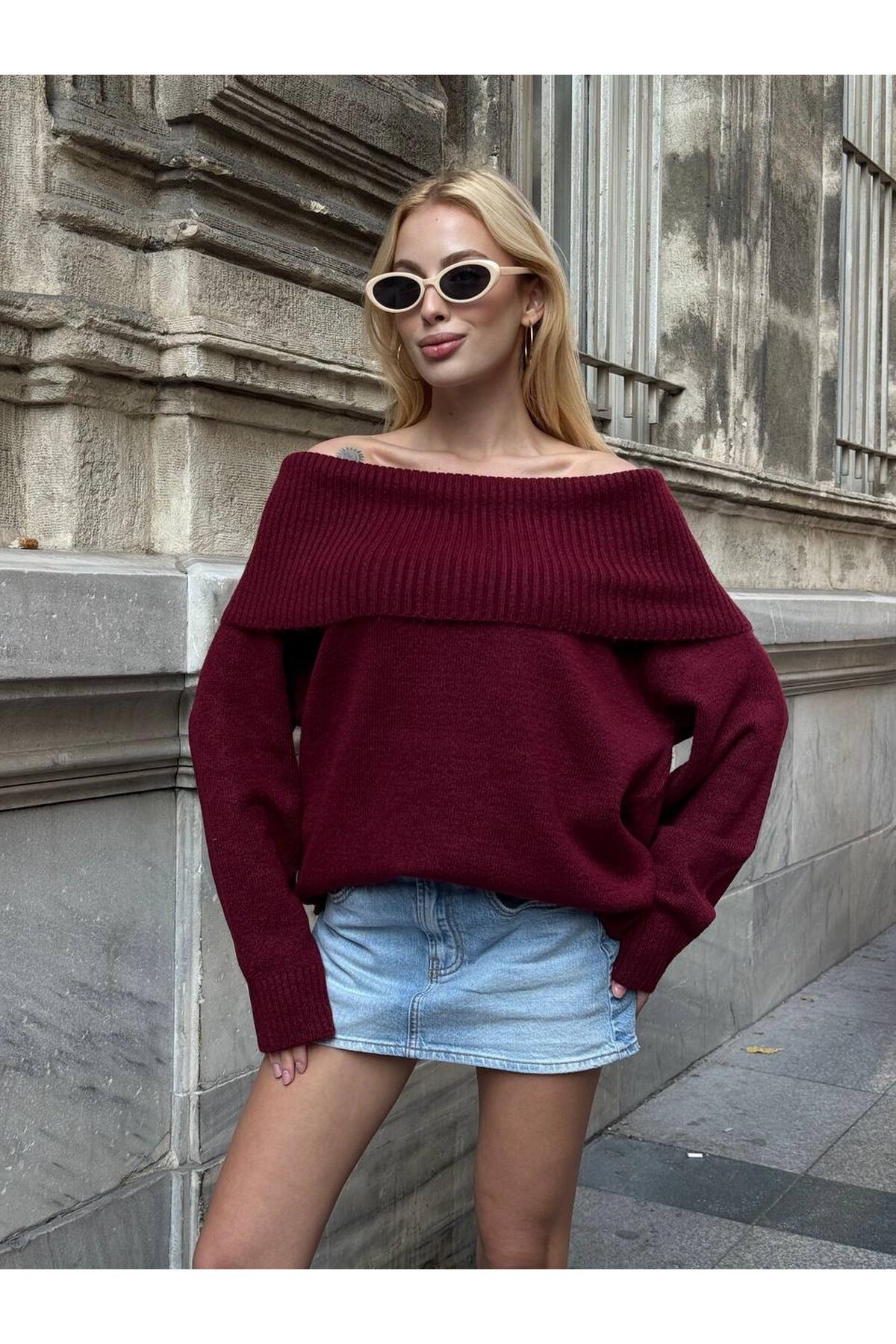 Madonna Yaka Triko Bluz Elbise