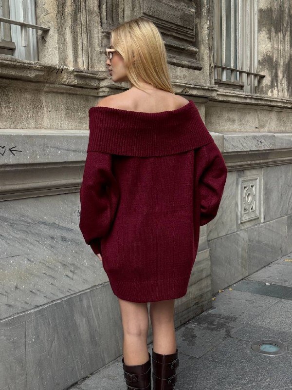 Madonna Yaka Triko Bluz Elbise