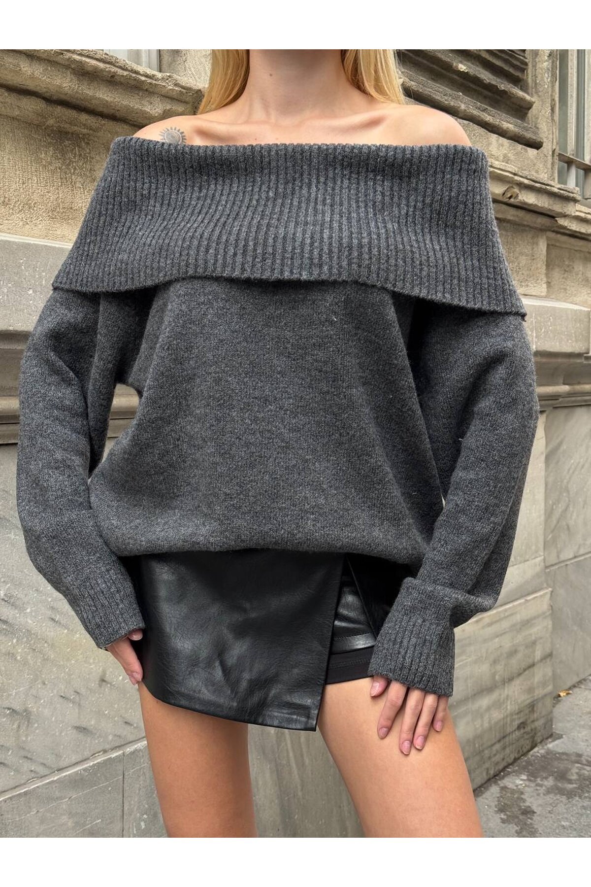 Madonna Yaka Triko Bluz Elbise