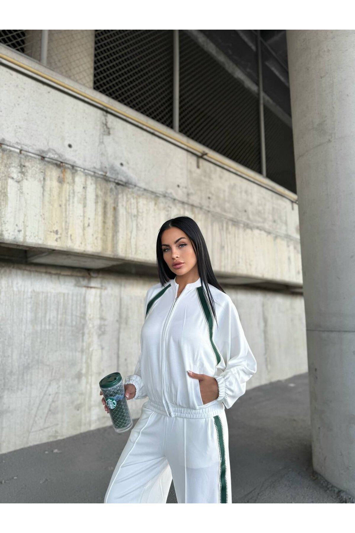 Modal Kumaş Çizgi Detay Alt Üst Takım