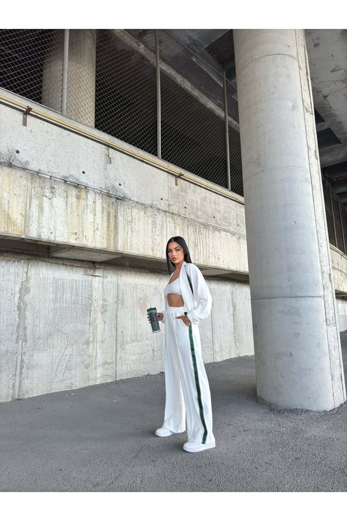 Modal Kumaş Çizgi Detay Alt Üst Takım