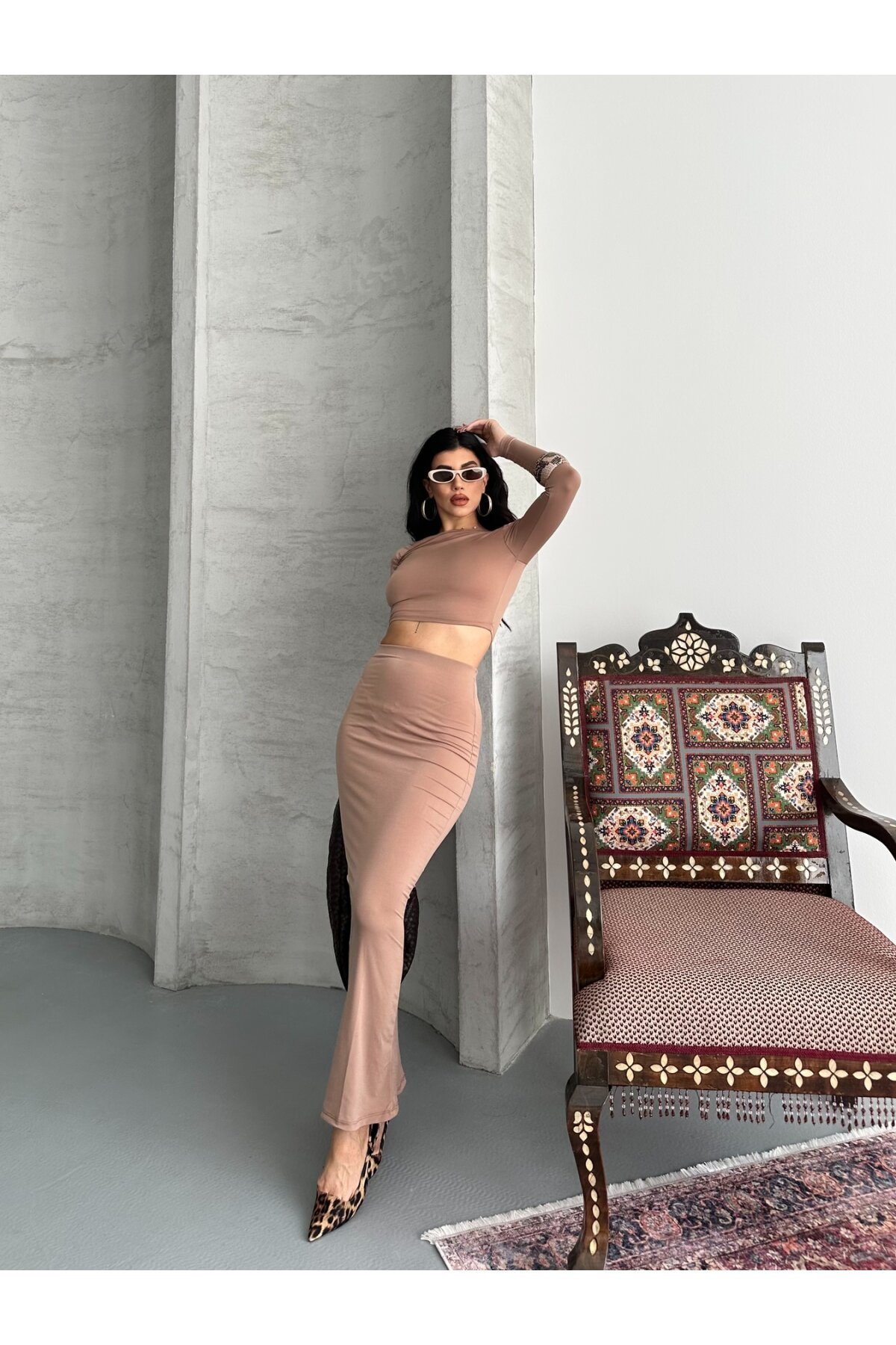 Sandy Kumaş Etek Bluz Takım