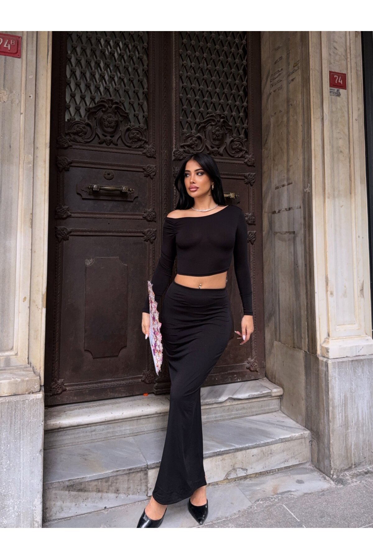 Sandy Kumaş Etek Bluz Takım