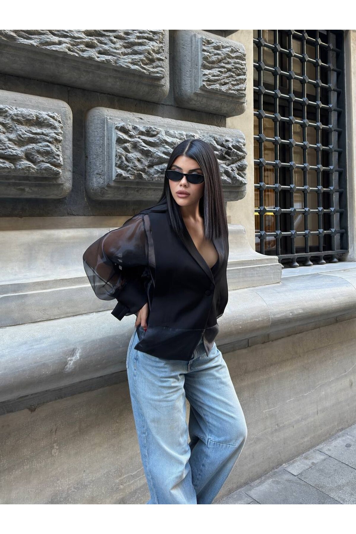 Şifon Detay Tasarım Ceket