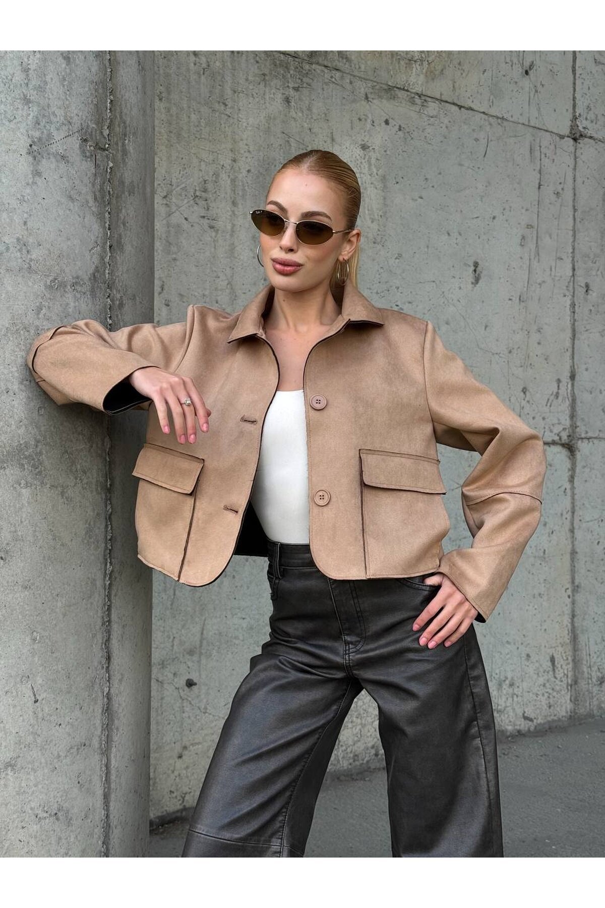 Süet Düğmeli Ceket