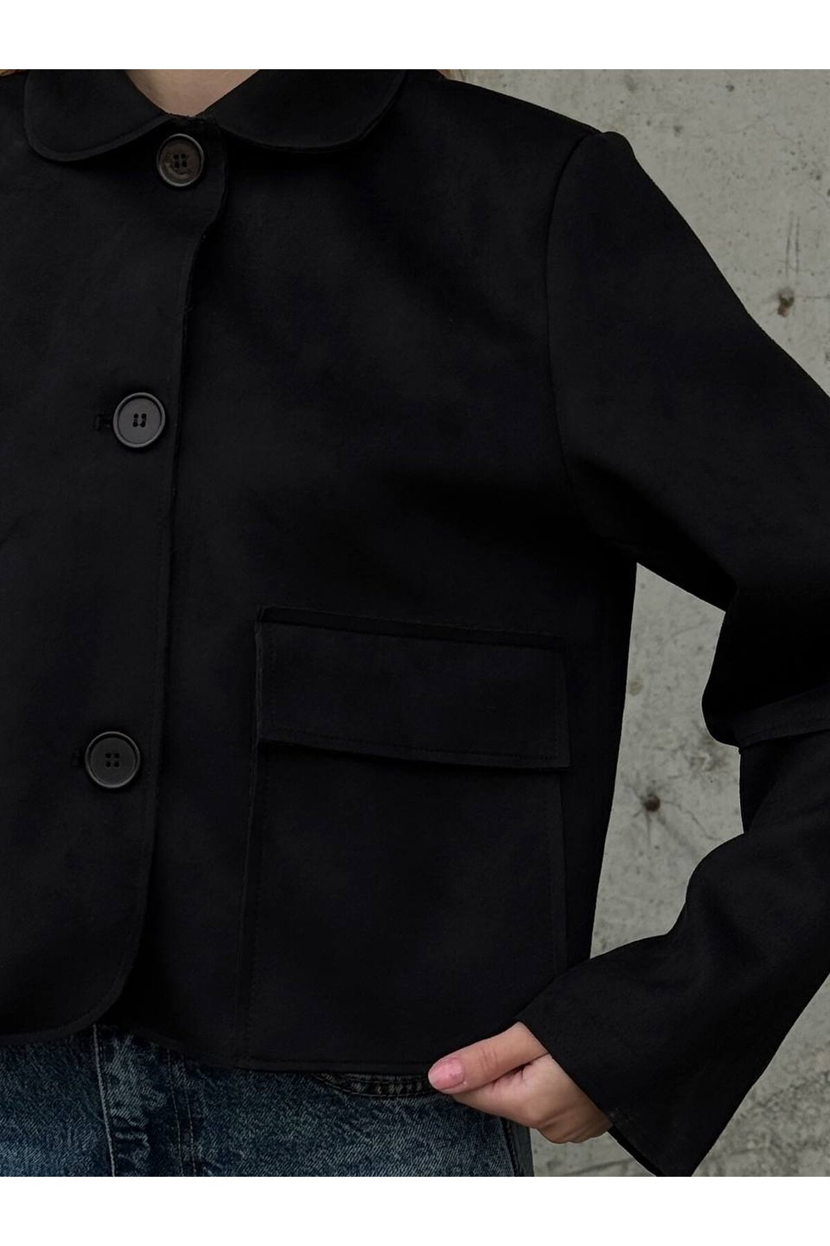 Süet Düğmeli Ceket