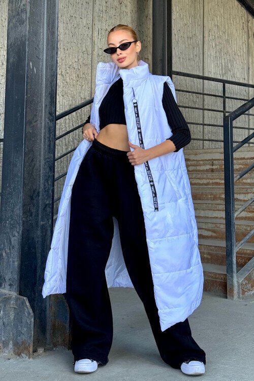 Uzun Boy Kapitone Şişme Yelek