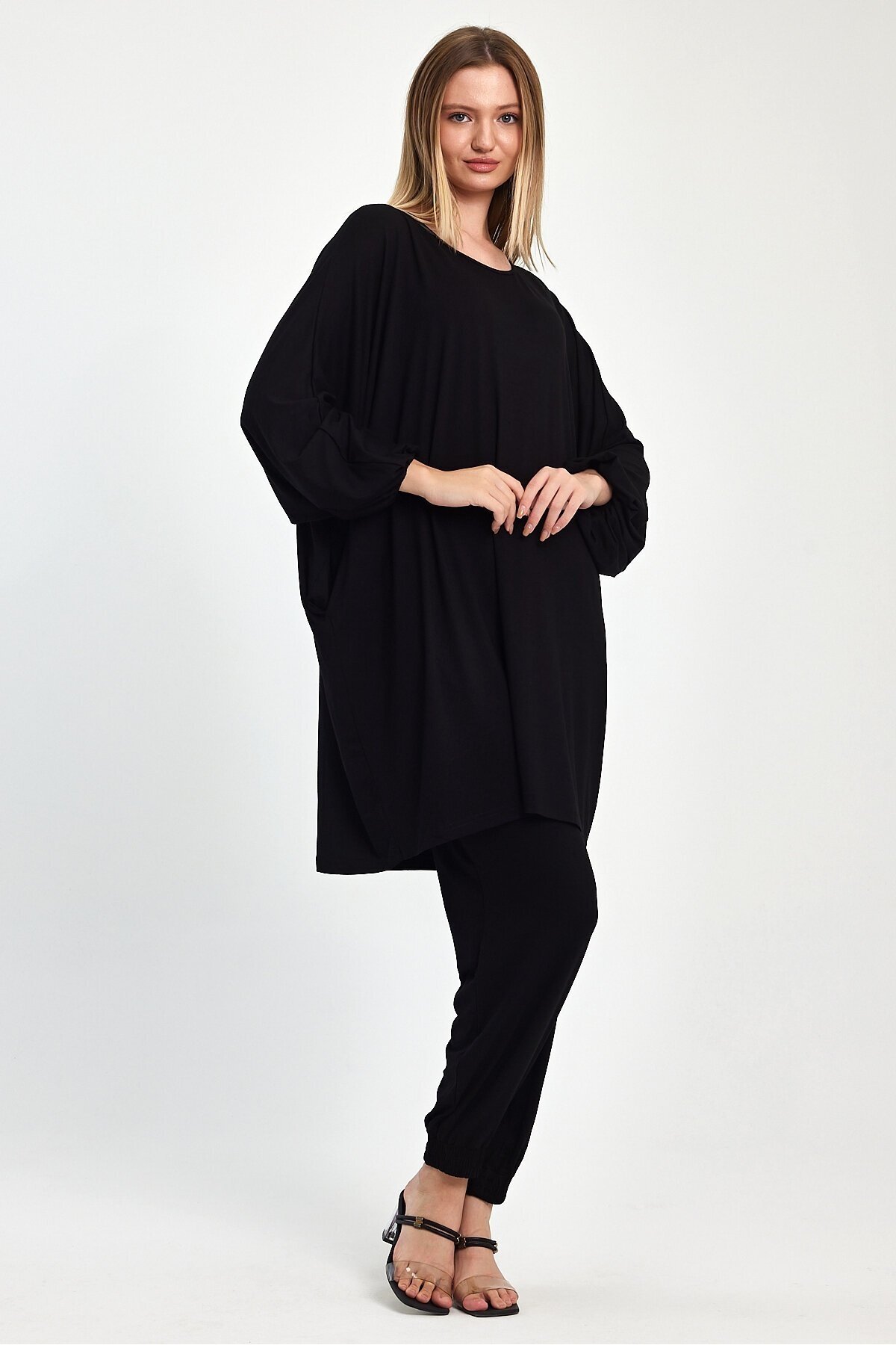 Yarasa Kol Geniş Kalıp Penye Viskon İkili Takım