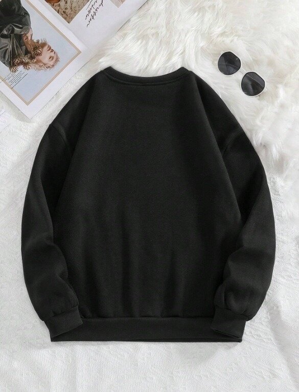 Yazı Baskılı Oversize Üç İplik Sweatshirt