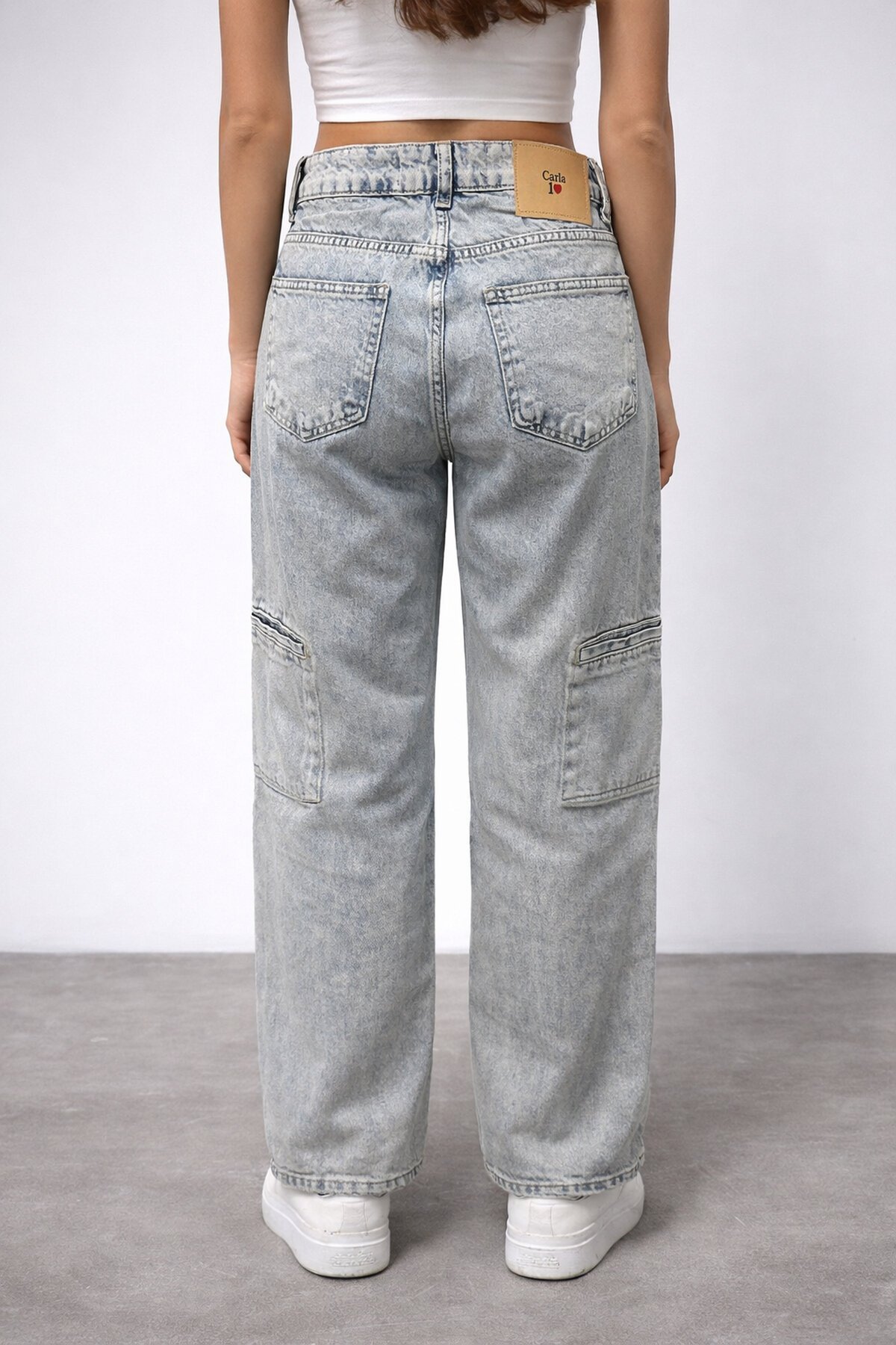 Açık Mavi Geniş Paça Jean Pantolon