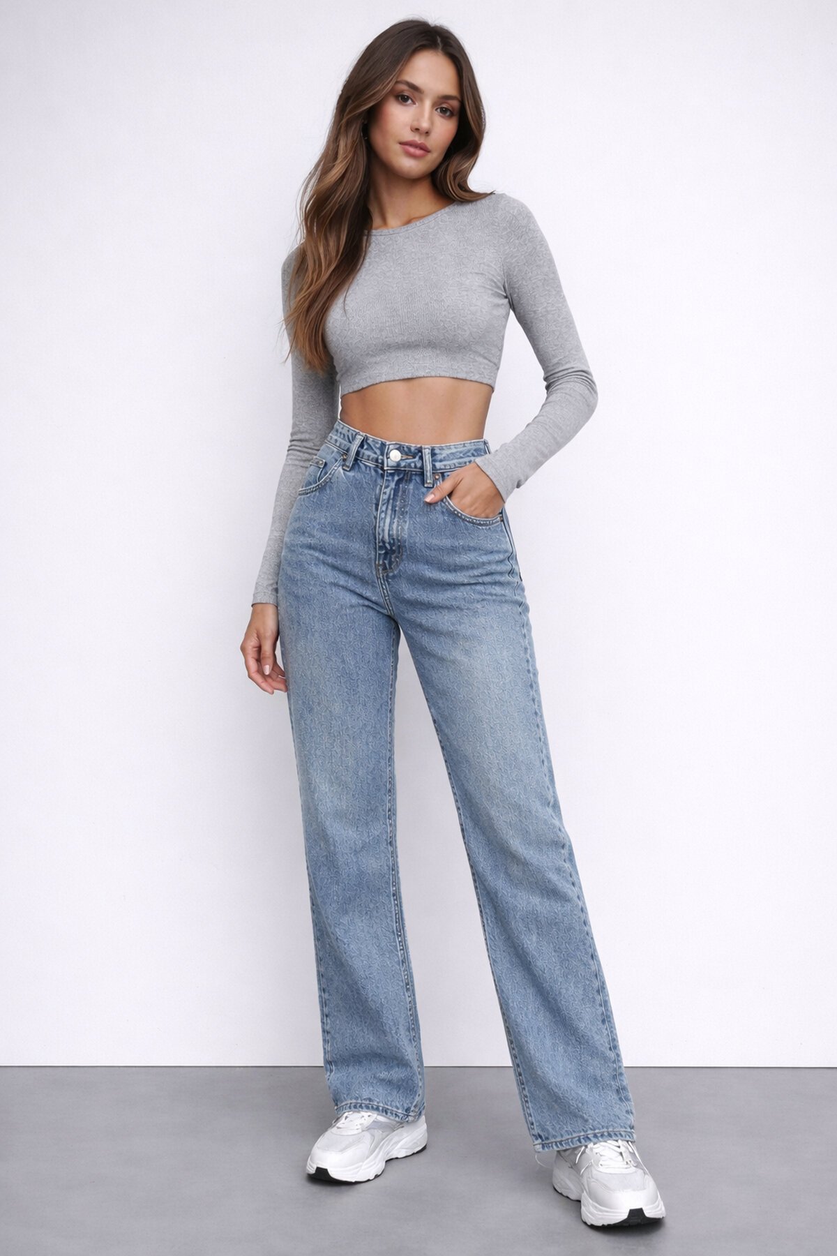 Açık Mavi Yüksek Bel Jean