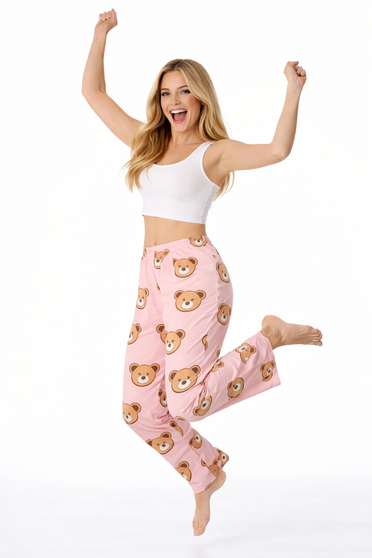 Ayı Baskılı Pijama Alt