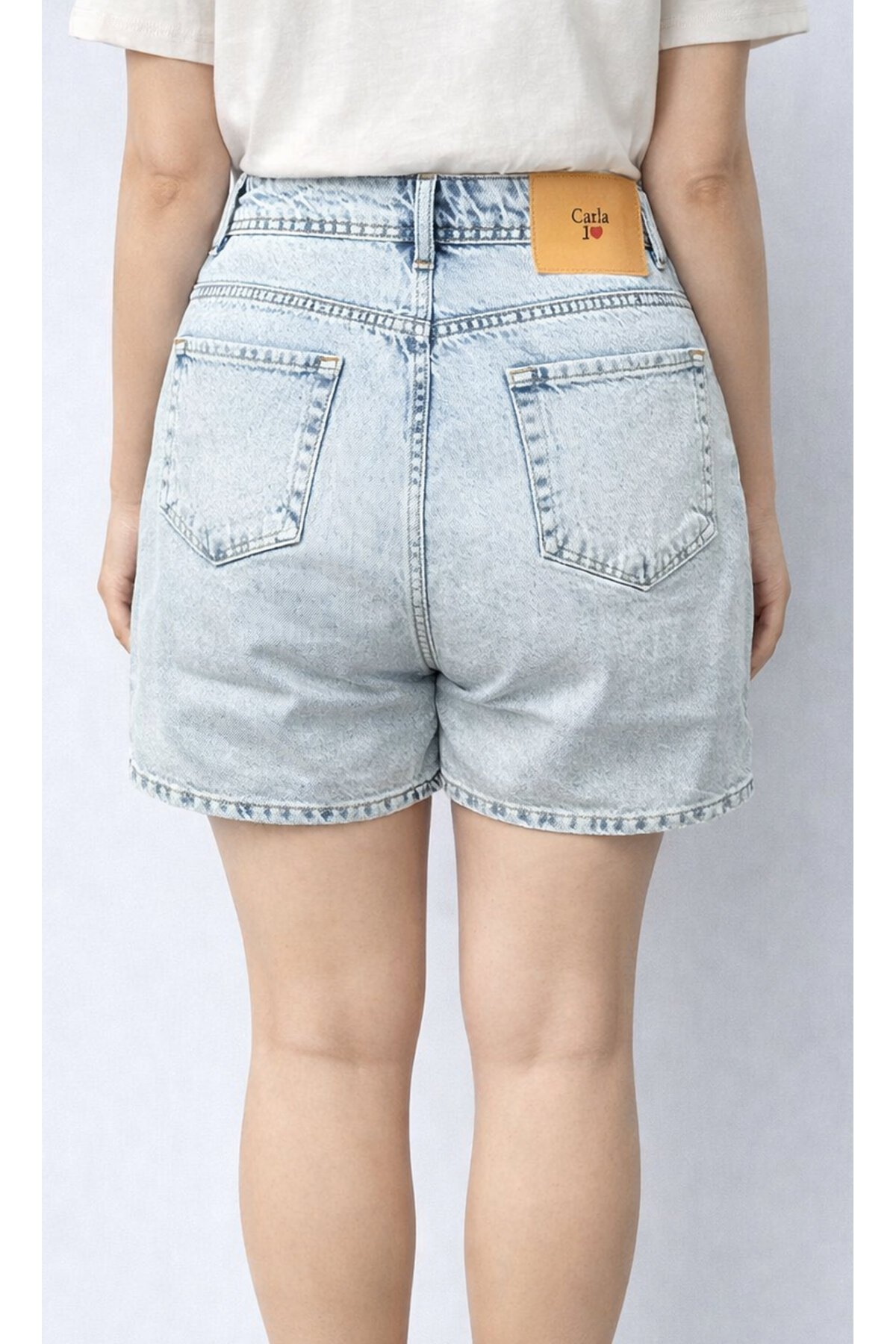 Büyük Beden Açık Mavi Jean Şort