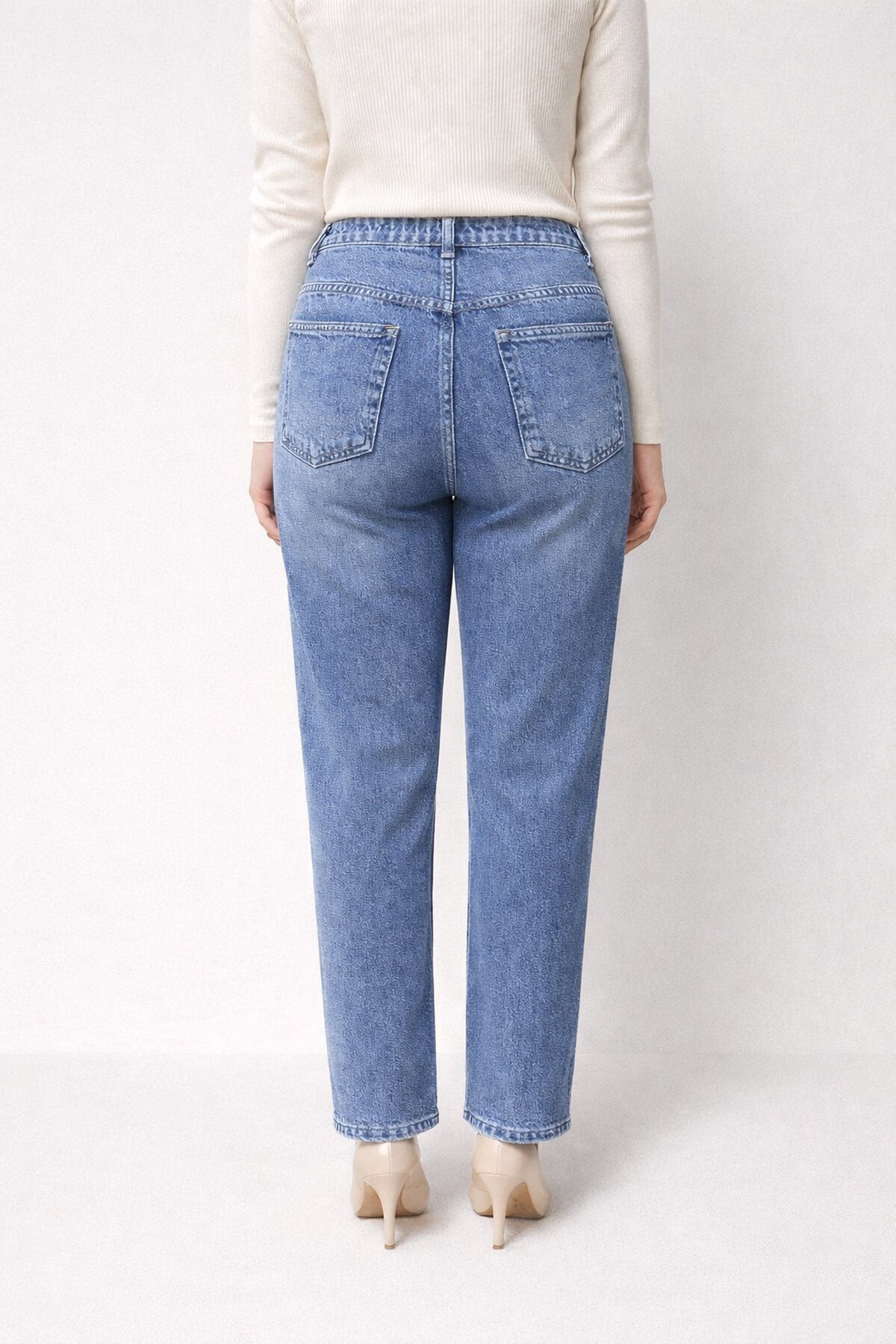 Büyük Beden Beli Lastikli Jean