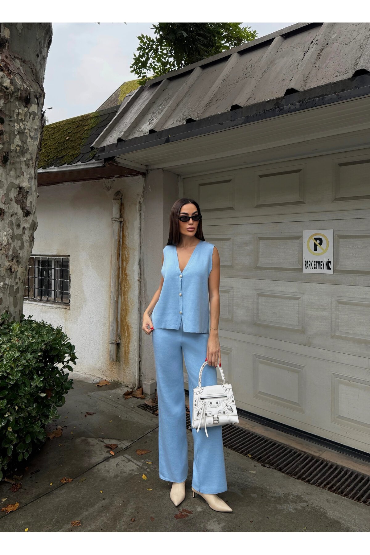 Çelik Yelek ve Palazzo Pantolon İkili Takım