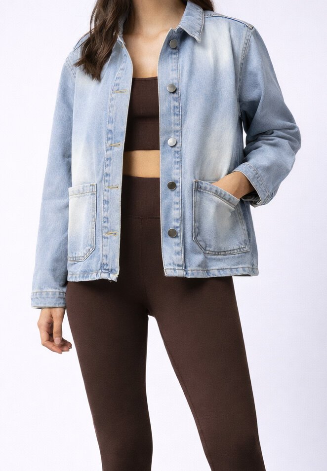 Cepli Açık Mavi Ceket