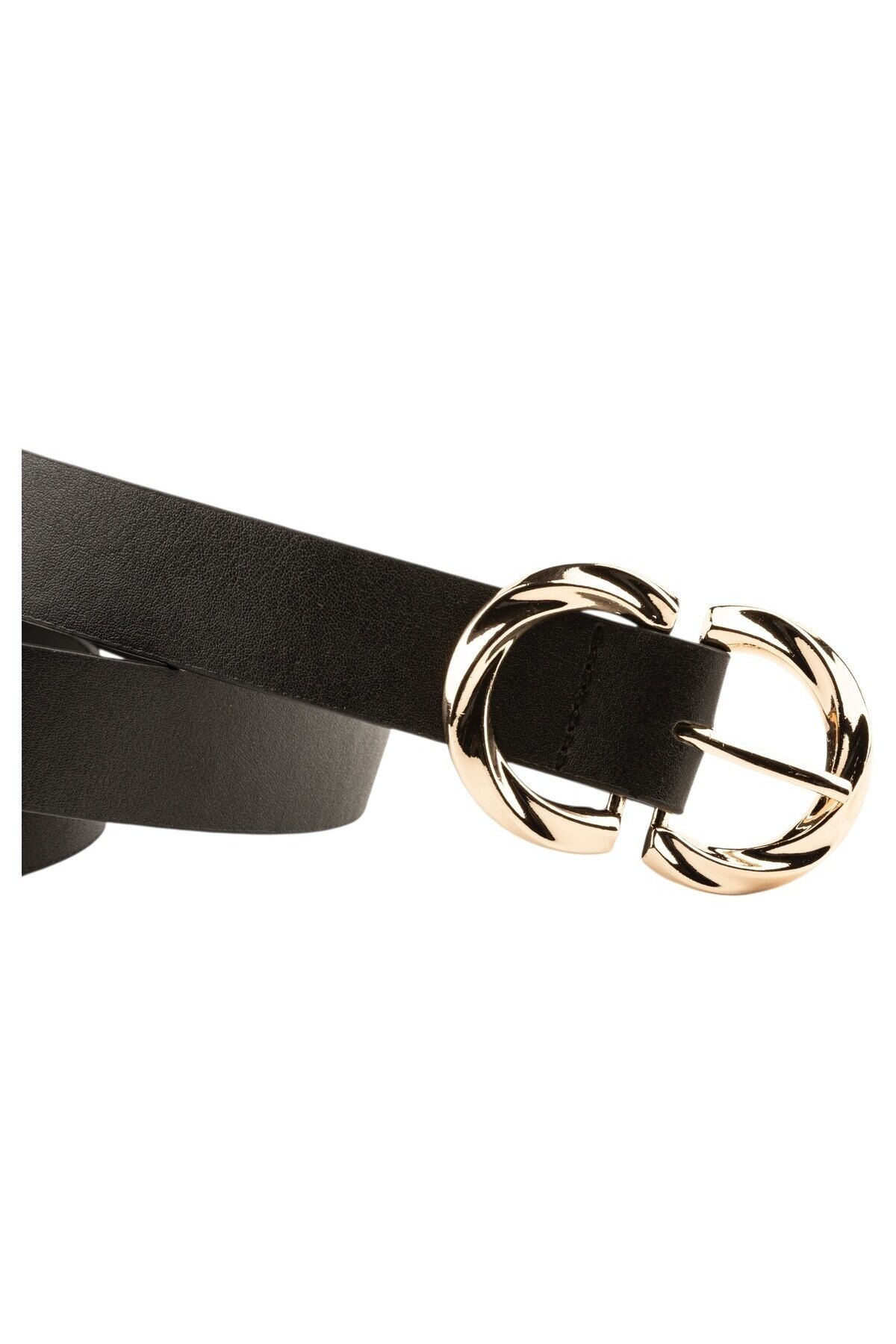 Çift D Tokalı Siyah Kadın Kemeri