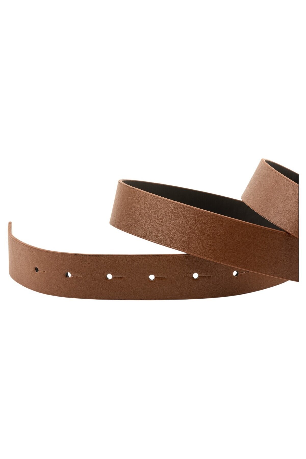 Desenli Yuvarlak Tokalı Taba Kadın Kemeri