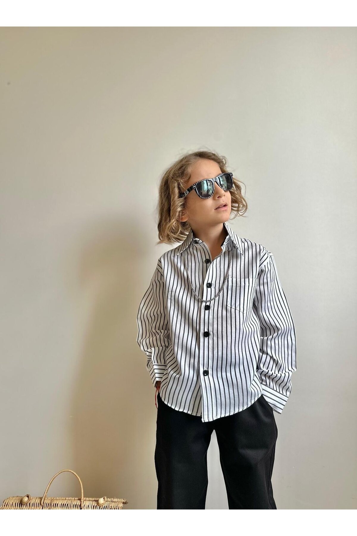 Erkek Çocuk Gabardin Pantalon ve Gömlek Alt Üst Takım