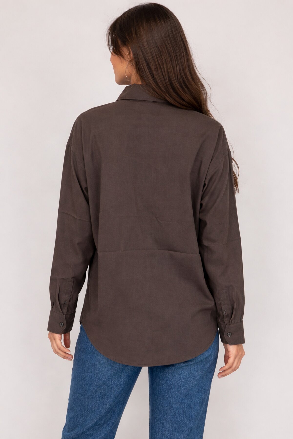 Fularlı Gömlek Kahverengi