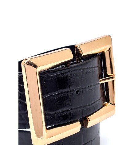 Geniş Tokalı Krokodil Desen Kemer, Ceket Kemeri, Gömlek Kemeri, Elbise Kemeri