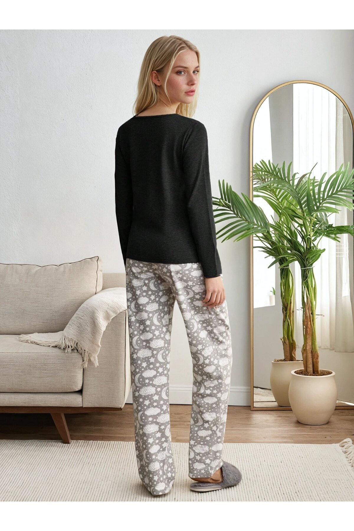 Good Night Baskılı Uzun Kollu Pijama Takımı