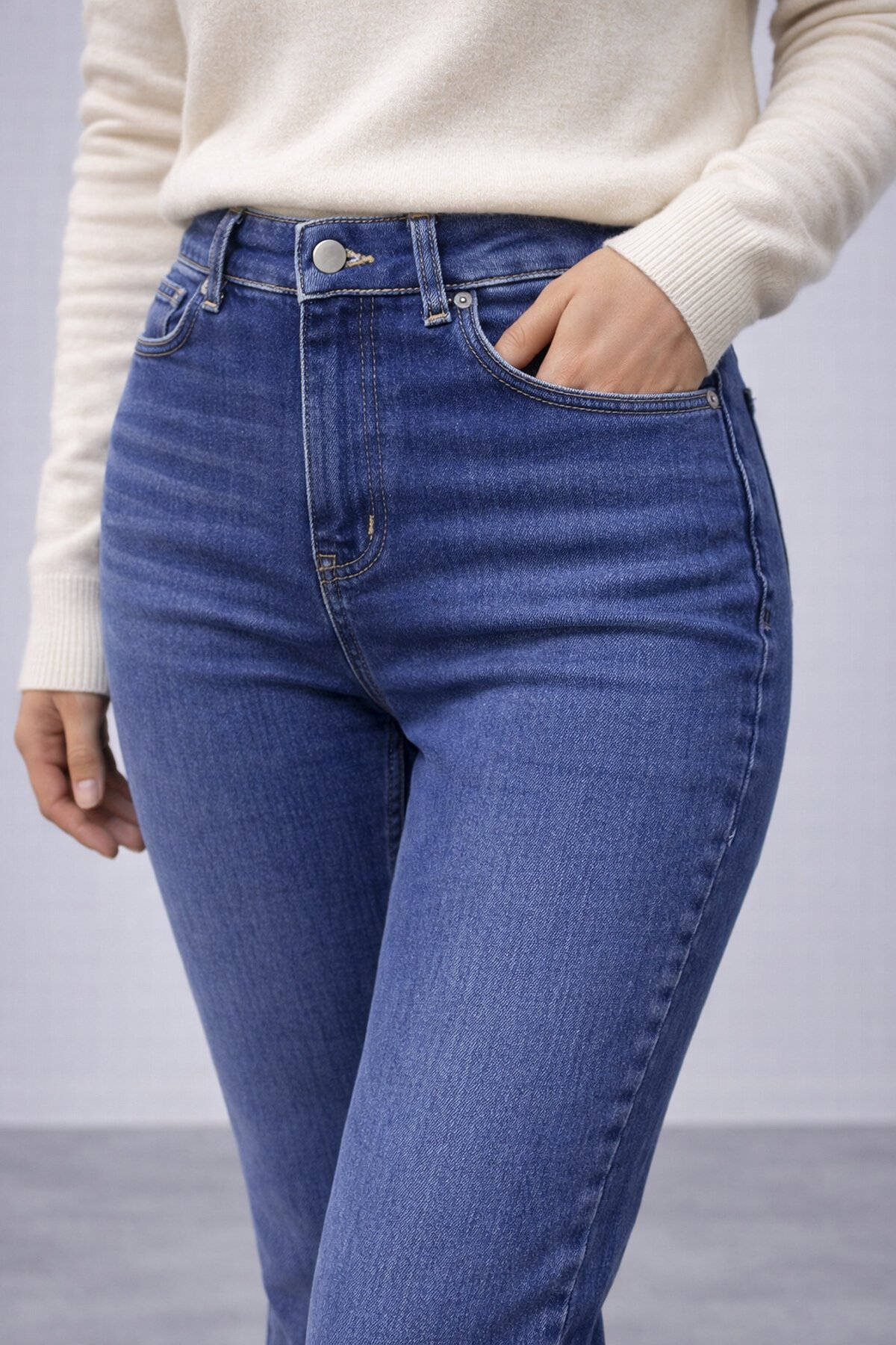 İspanyol Paça Lacivert Jean