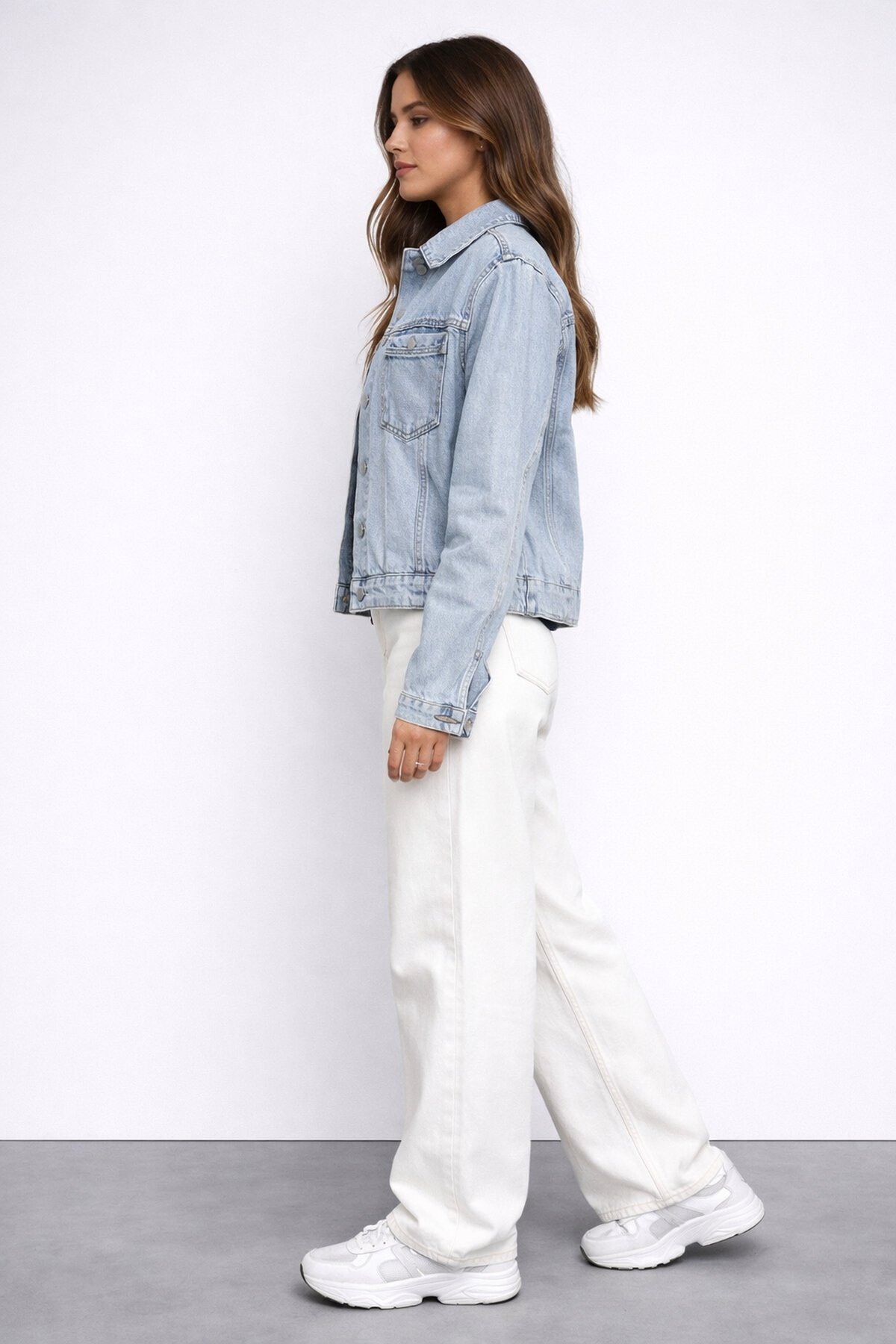 Kadın Açık Mavi Jean Ceket