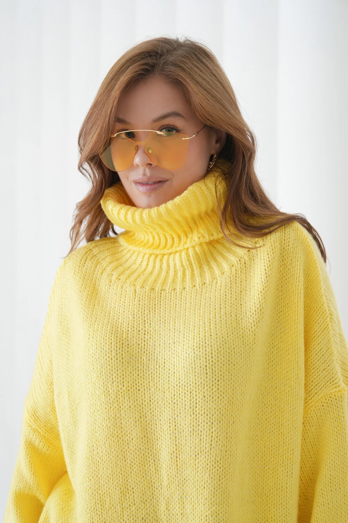 Kadın Balıkçı Yaka Kaşkorse Oversize Triko Tunik