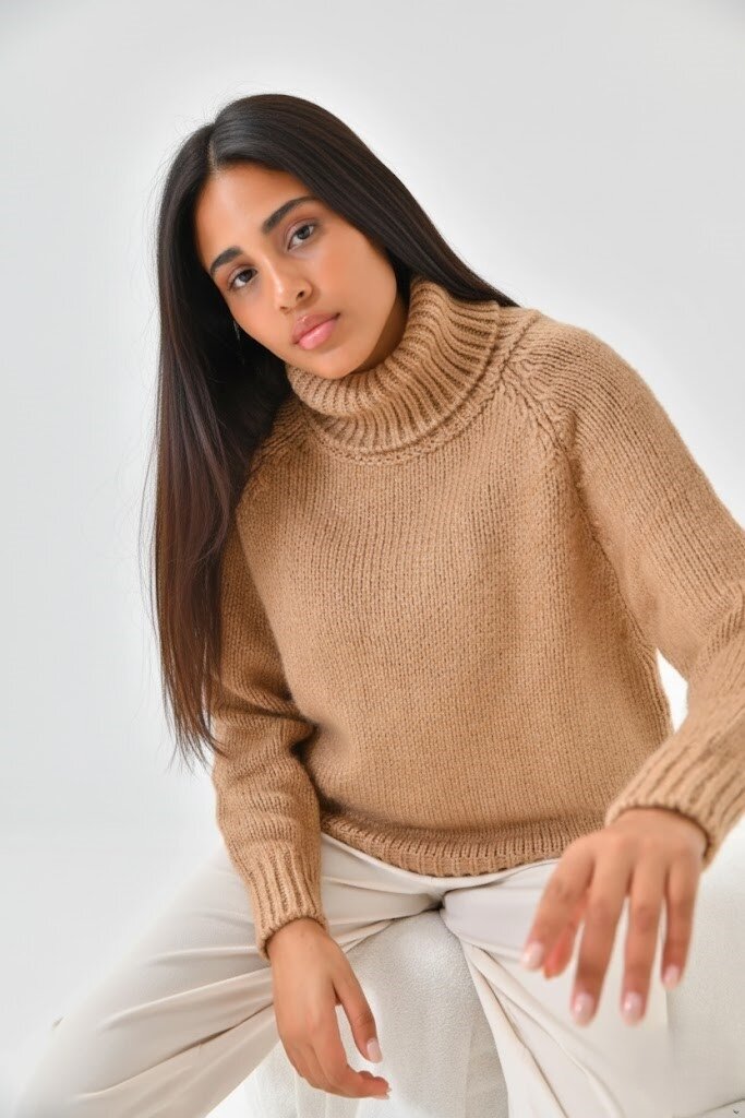 Kadın Balıkçı Yaka Kaşkorse Triko Kazak