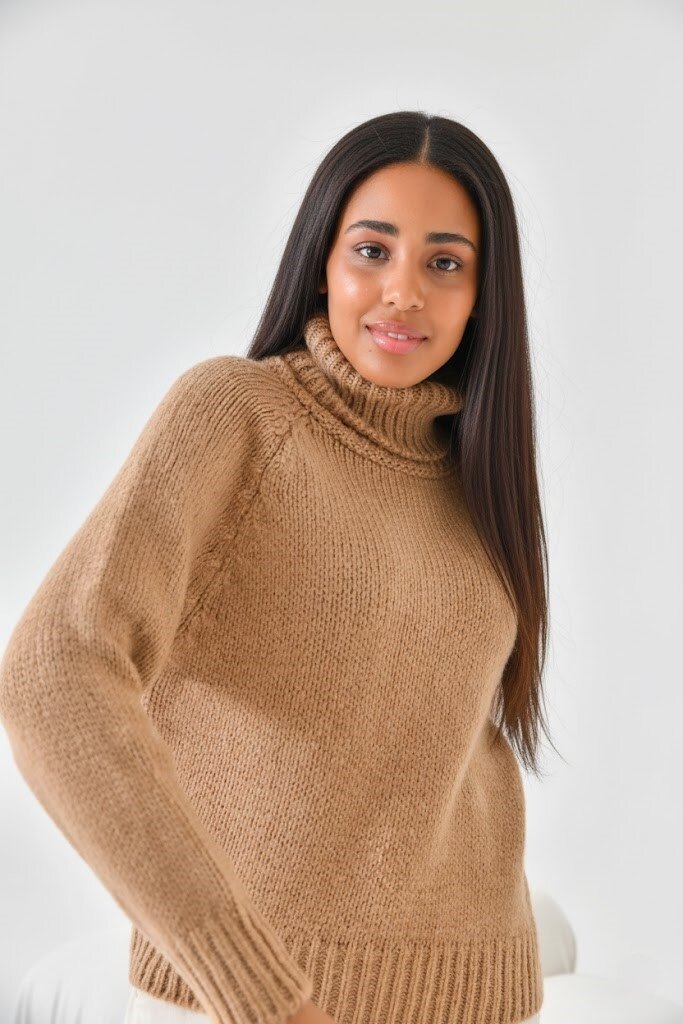 Kadın Balıkçı Yaka Kaşkorse Triko Kazak