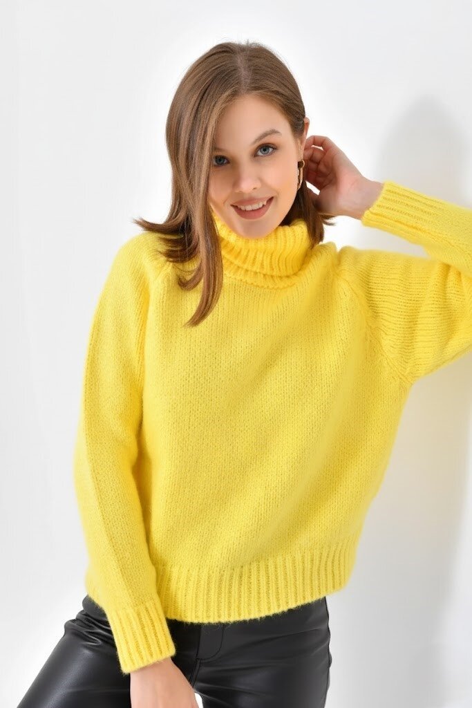 Kadın Balıkçı Yaka Kaşkorse Triko Kazak