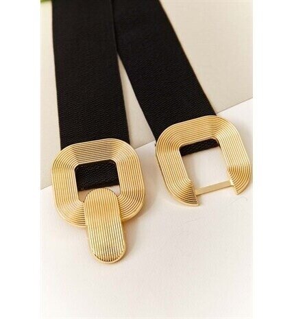 Kadın Çizgili Tokalı Lastikli Kemer 20101