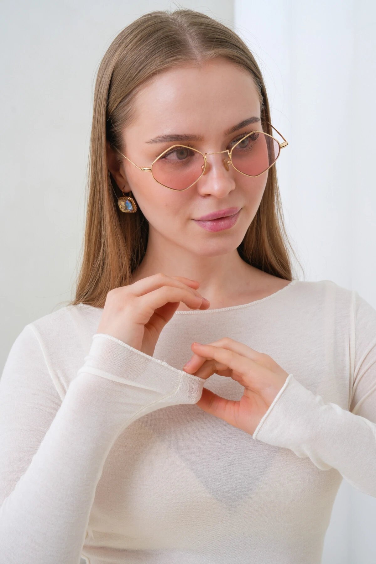 Kadın Geniş Yaka Uzun Kol Lycralı Penye Bluz