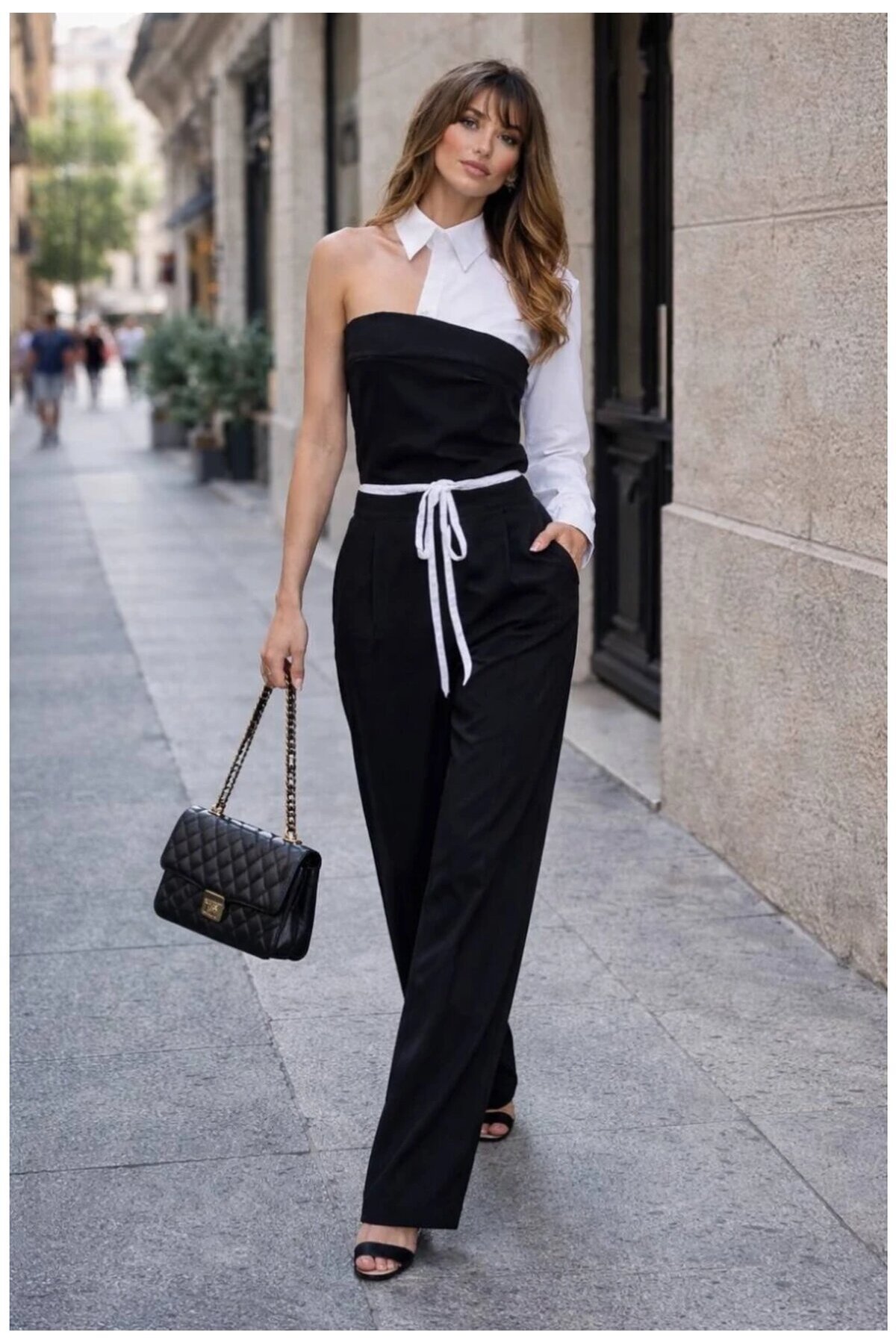 Kadın Gömlek Detay Takım Siyah