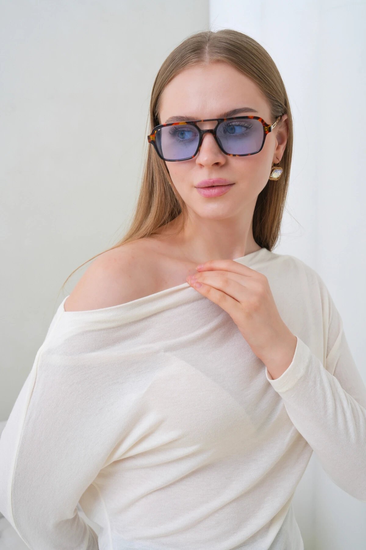 Kadın Kayık Yaka Yarasa Kol Lycralı Penye Bluz