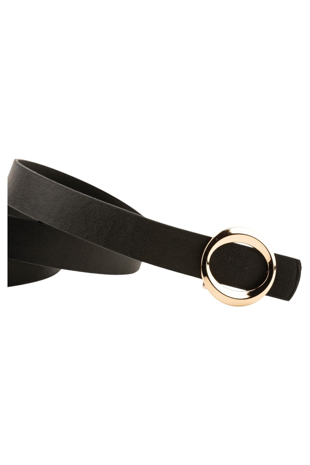 Kalın Halka Tokalı İkili Set Siyah_Taba Kadın Kemeri