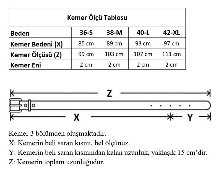 Kalın Halka Tokalı Taba Kadın Kemeri