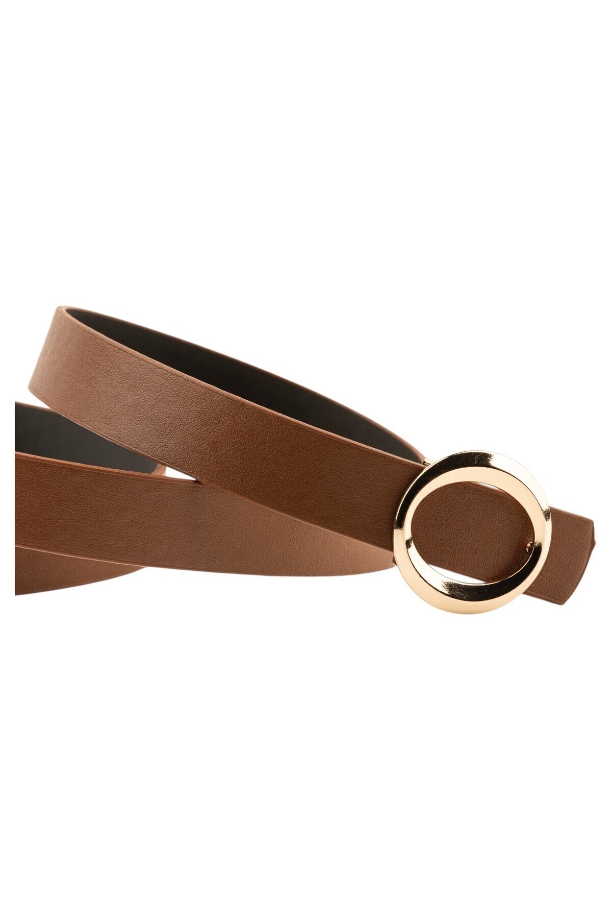 Kalın Halka Tokalı Taba Kadın Kemeri